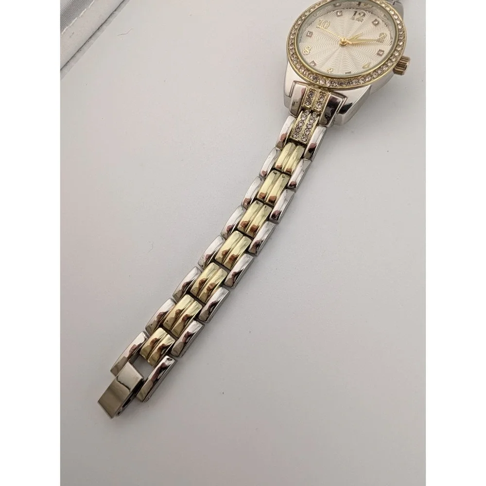 Women's Quartz Watch 27mm Case Rhinestone Bezel‎ Two Tone 7
